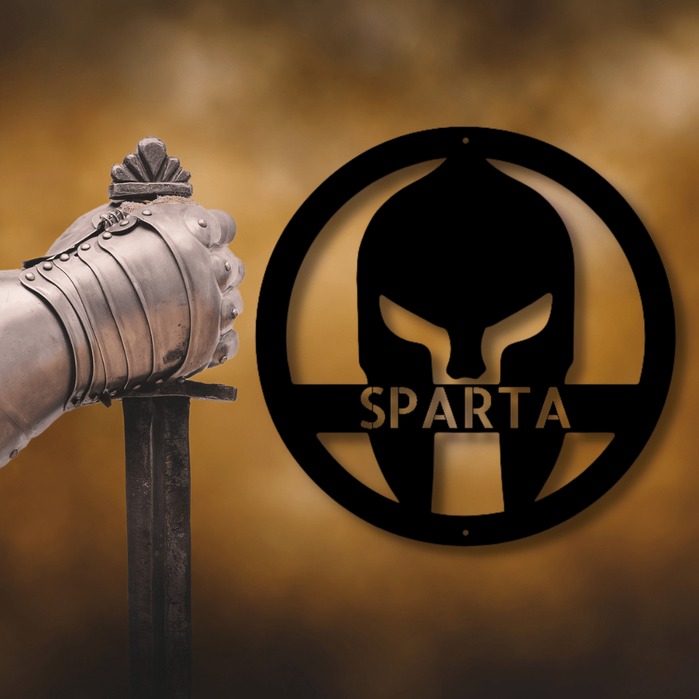 Custom Spartan Helmet Metal Art Sign, Personalized Spartan Gladiator Helmet Wall Art Decor, X-mas Gift For Him, Mother To Son Gift. - Family Gear Collections