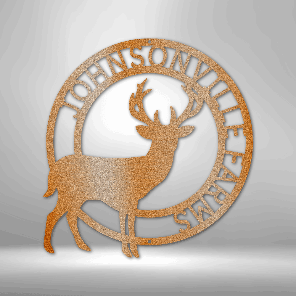 Custom Stag Metal Sign, Personalized Name Metal Sign, Cabin Wall Art Decor, Gift For Hunter Dad , Indoor Outdoor Hanging, Birthday Gift for Him - Family Gear Collections