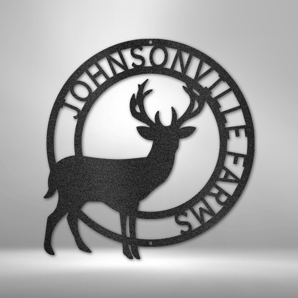 Custom Stag Metal Sign, Personalized Name Metal Sign, Cabin Wall Art Decor, Gift For Hunter Dad , Indoor Outdoor Hanging, Birthday Gift for Him - Family Gear Collections