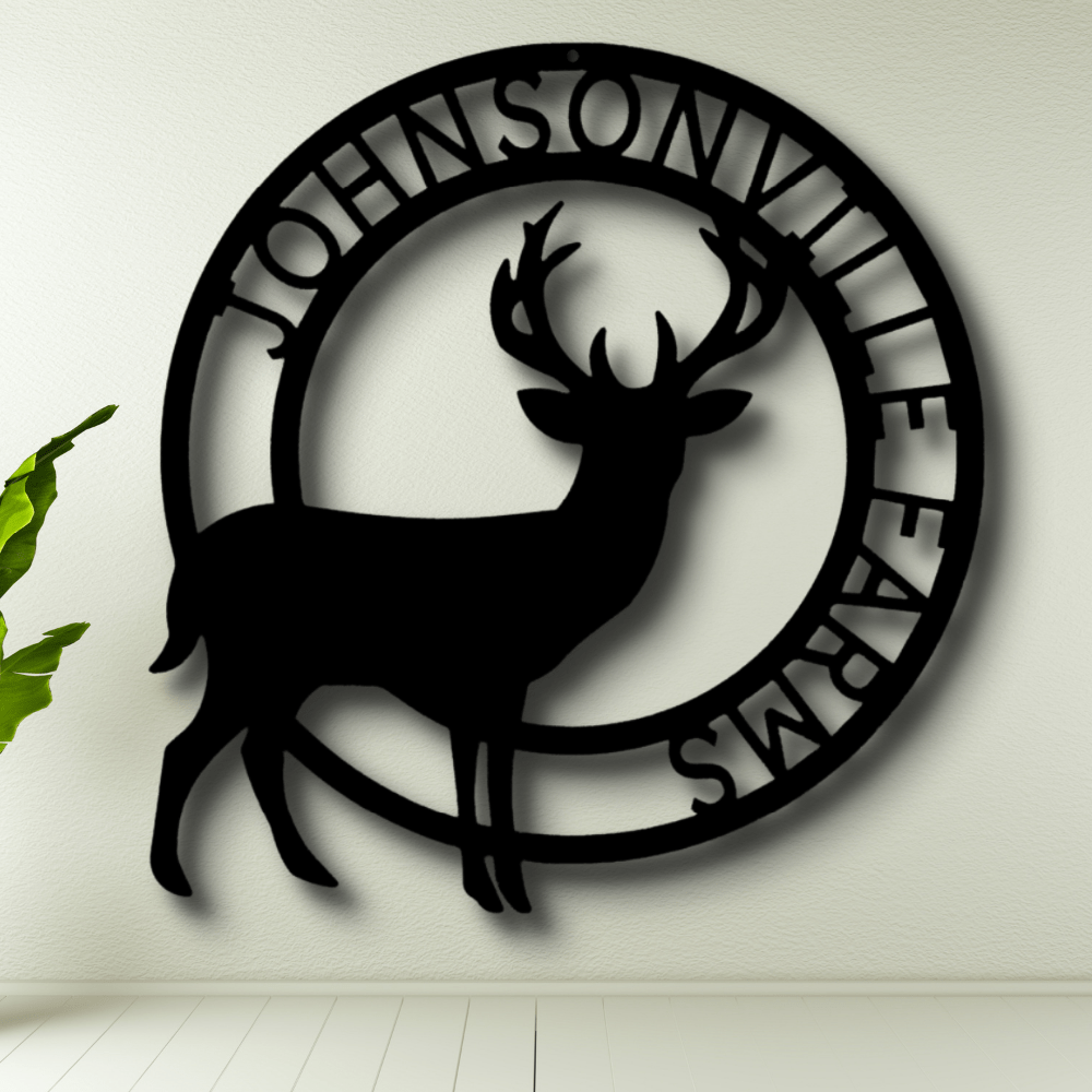 Custom Stag Metal Sign, Personalized Name Metal Sign, Cabin Wall Art Decor, Gift For Hunter Dad , Indoor Outdoor Hanging, Birthday Gift for Him - Family Gear Collections