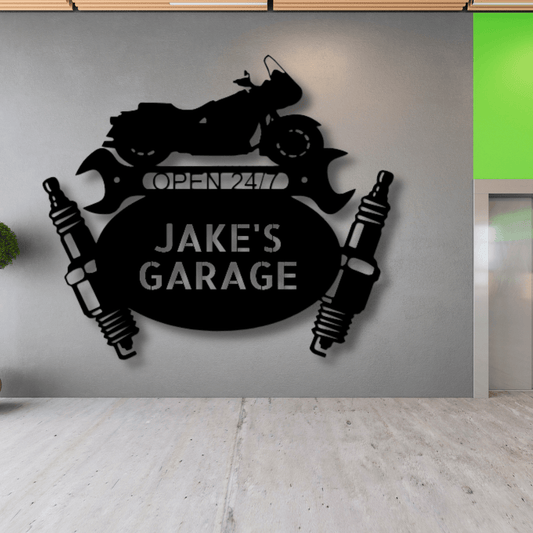 Custom Trike Motorcycle Metal Art Sign, Personalized Birthday Gift For Trike Mechanic Dad, Garage Wall Art Sign, Son To Father Gift. - Family Gear Collections