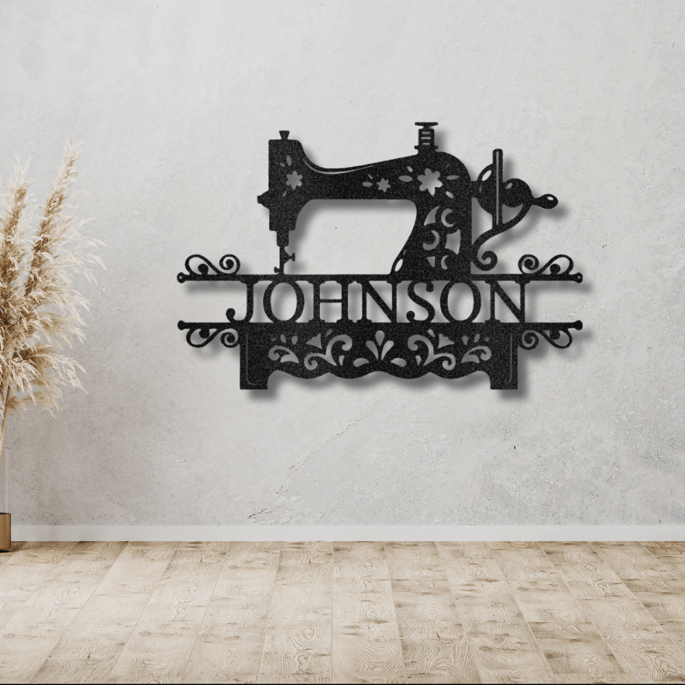 Customized Sewing Machine Metal Sign, Personalized Sewing Machine Wall Art,Indoor Hanging,Christmas Gift,Meaningful Gift. - Family Gear Collections
