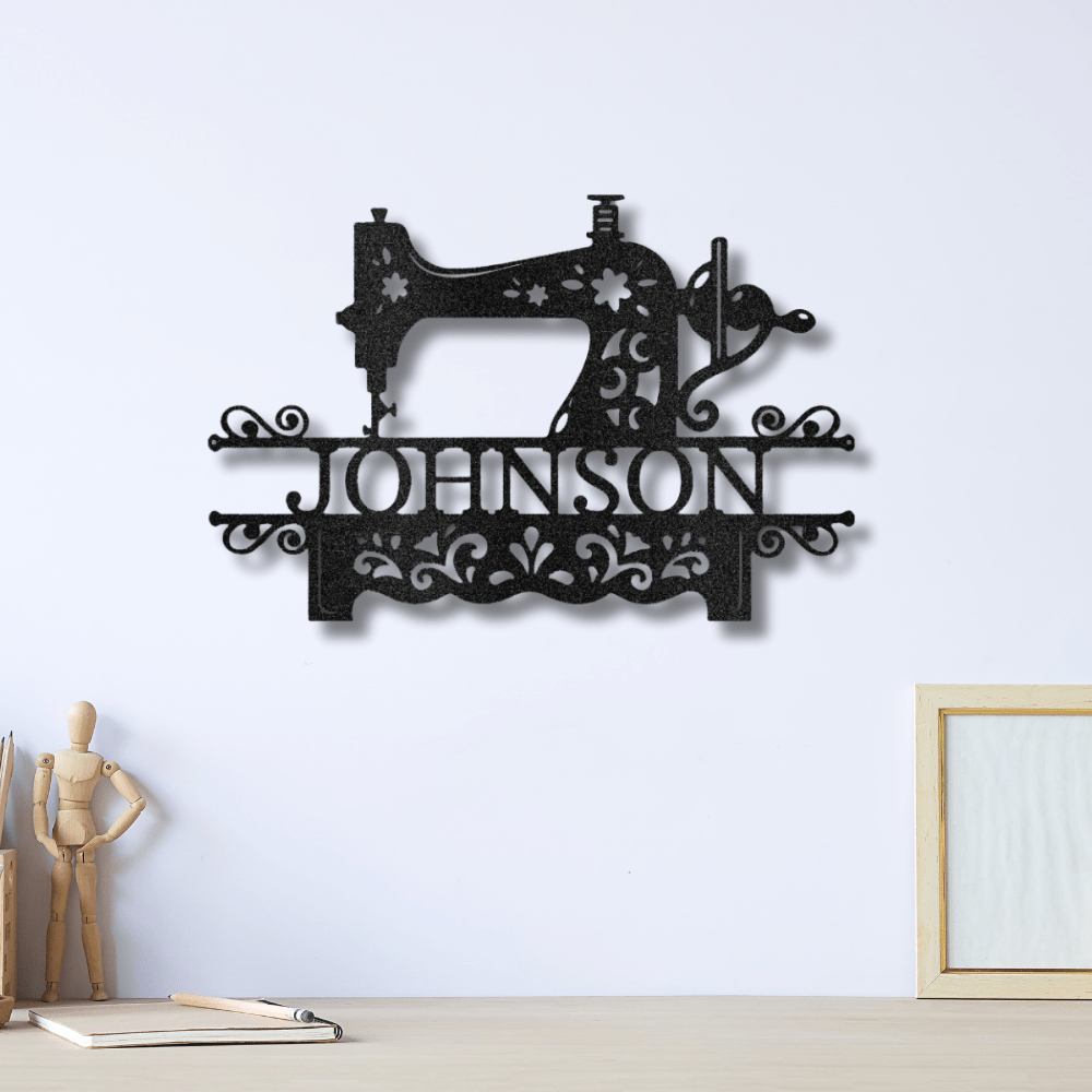 Customized Sewing Machine Metal Sign, Personalized Sewing Machine Wall Art,Indoor Hanging,Christmas Gift,Meaningful Gift. - Family Gear Collections