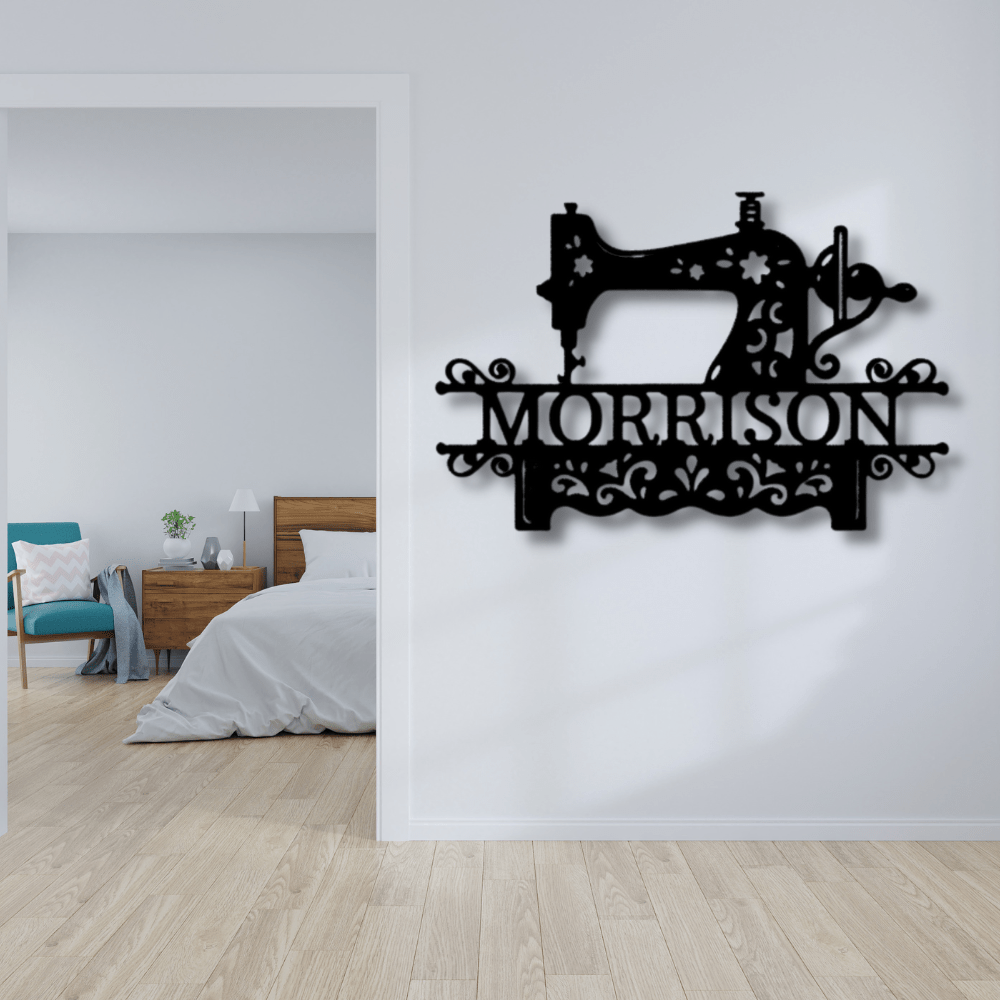 Customized Sewing Machine Metal Sign, Personalized Sewing Machine Wall Art,Indoor Hanging,Christmas Gift,Meaningful Gift. - Family Gear Collections