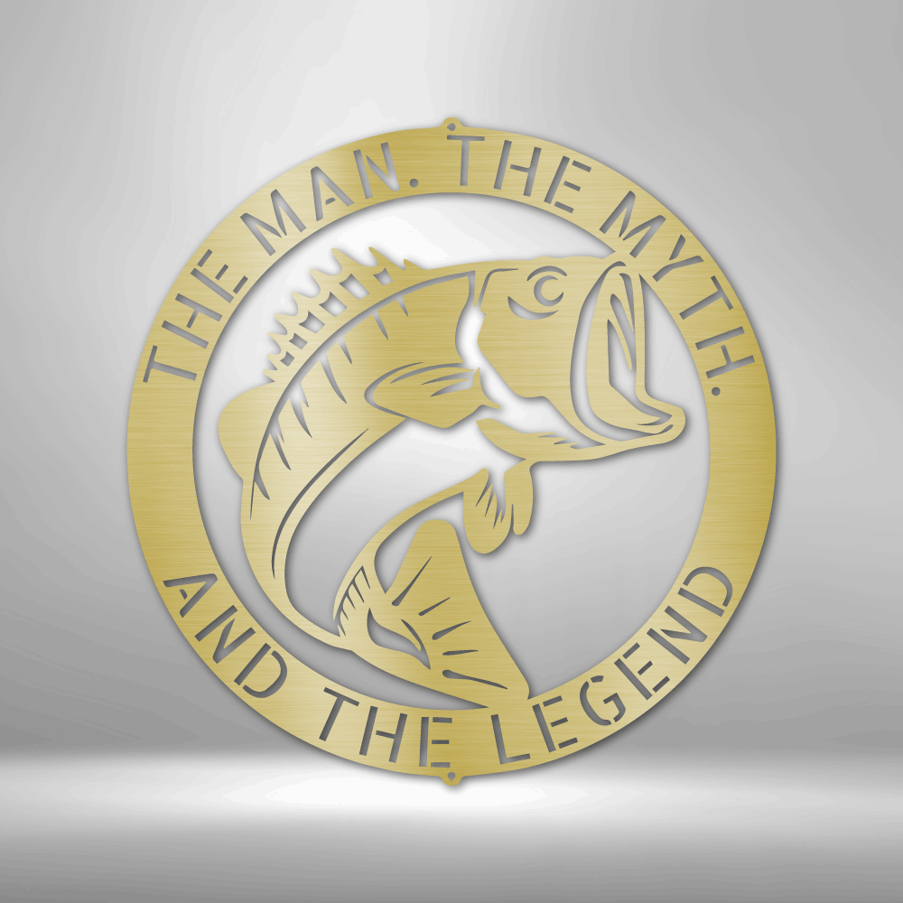 Dad The Myth, The Legend Metal Sign, Father's Day Gift, Christmas Gift For Dad, Mancave Decor, Fisherman Gift - Family Gear Collections