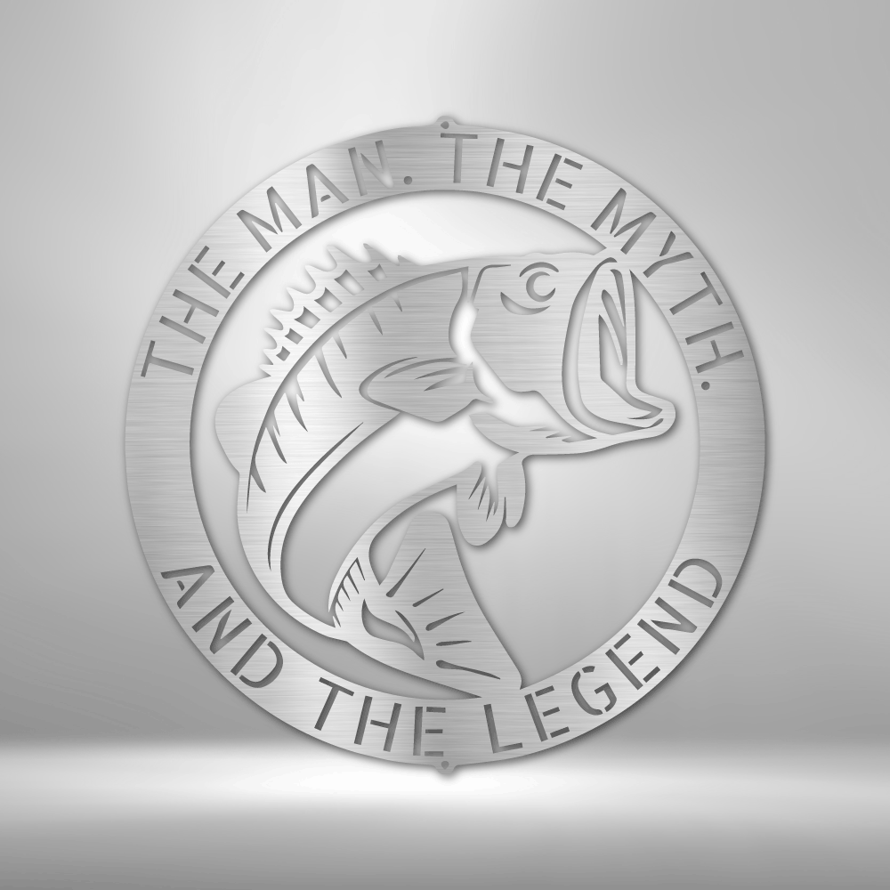 Dad The Myth, The Legend Metal Sign, Father's Day Gift, Christmas Gift For Dad, Mancave Decor, Fisherman Gift - Family Gear Collections
