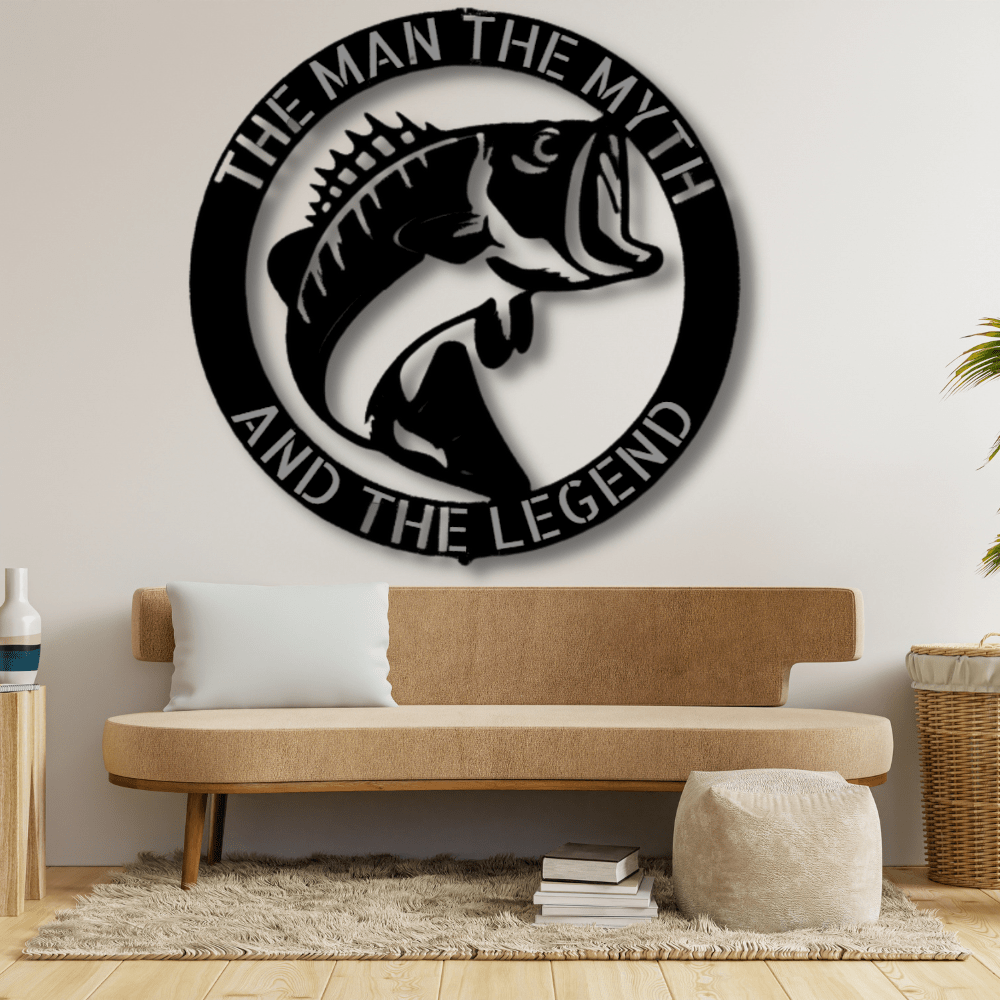Dad The Myth, The Legend Metal Sign, Father's Day Gift, Christmas Gift For Dad, Mancave Decor, Fisherman Gift - Family Gear Collections