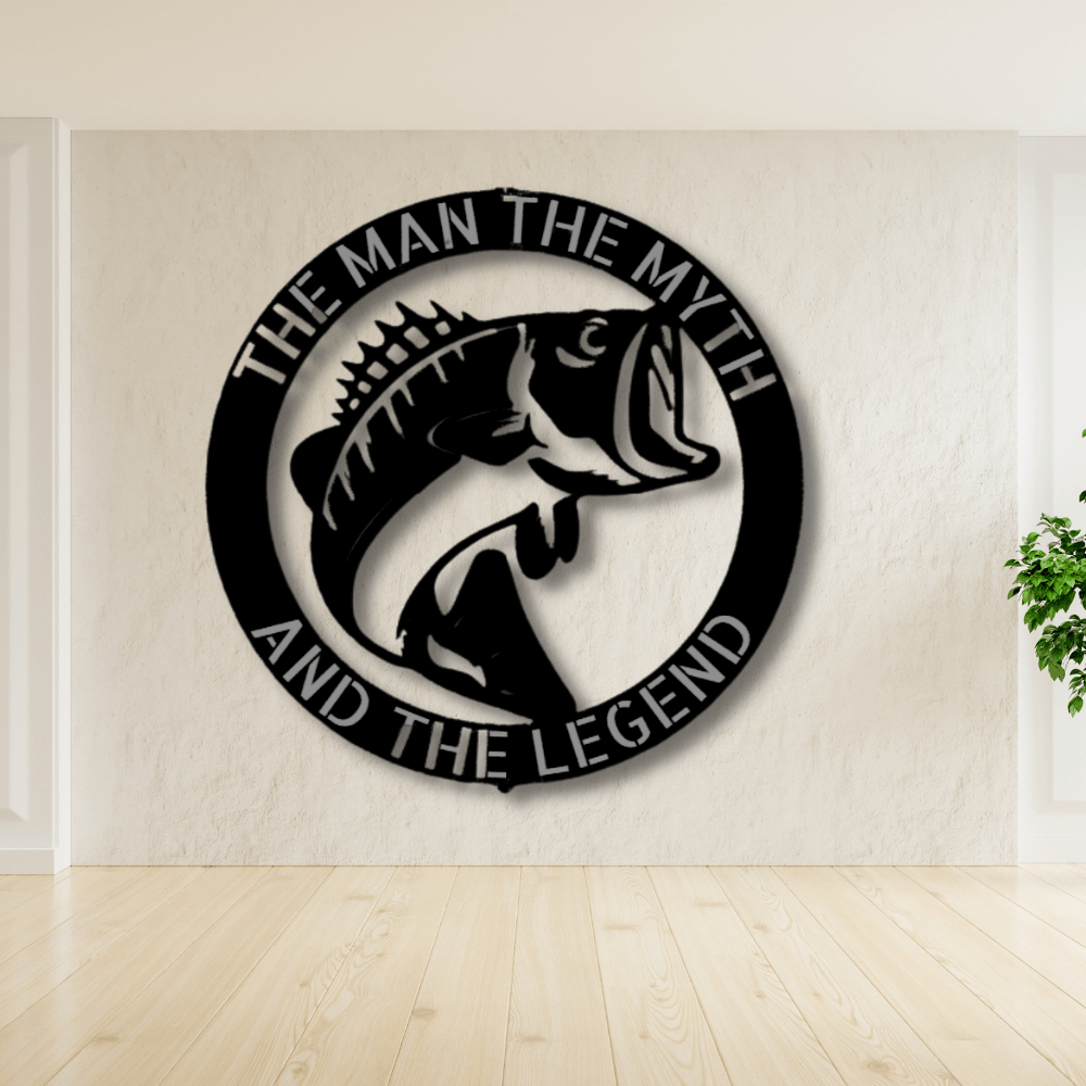 Dad The Myth, The Legend Metal Sign, Father's Day Gift, Christmas Gift For Dad, Mancave Decor, Fisherman Gift - Family Gear Collections