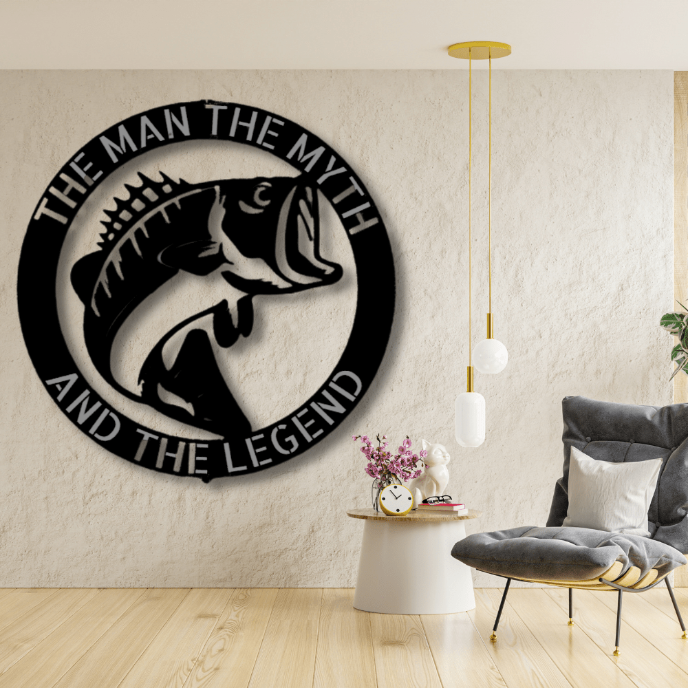 Dad The Myth, The Legend Metal Sign, Father's Day Gift, Christmas Gift For Dad, Mancave Decor, Fisherman Gift - Family Gear Collections