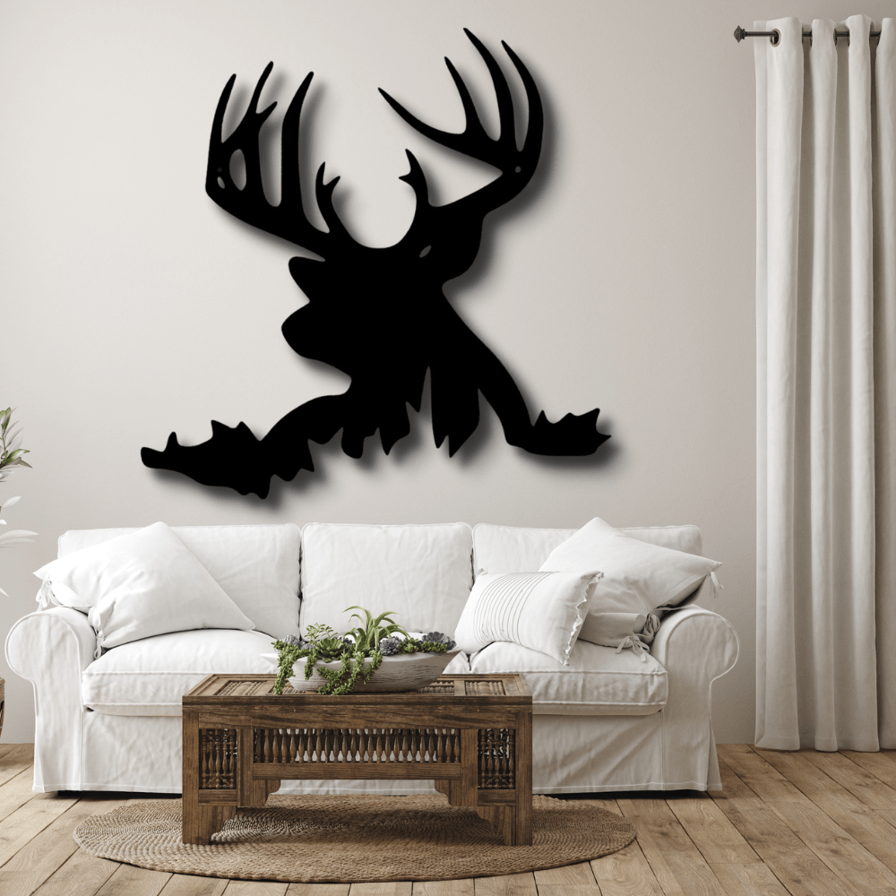 Deer Head Metal Wall Sign, Big Buck Metal Art Decor, Housewarming Gift, Cottage Wall Hanging, Indoor Outdoor Sign, Birthday Gift For Hunter Dad. - Family Gear Collections