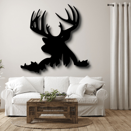 Deer Head Metal Wall Sign, Big Buck Metal Art Decor, Housewarming Gift, Cottage Wall Hanging, Indoor Outdoor Sign, Birthday Gift For Hunter Dad. - Family Gear Collections