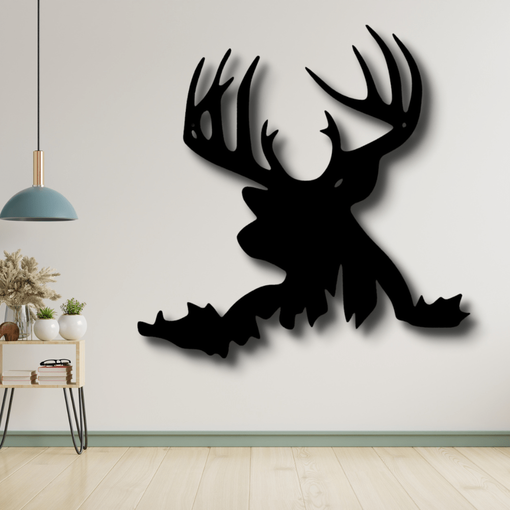 Deer Head Metal Wall Sign, Big Buck Metal Art Decor, Housewarming Gift, Cottage Wall Hanging, Indoor Outdoor Sign, Birthday Gift For Hunter Dad. - Family Gear Collections