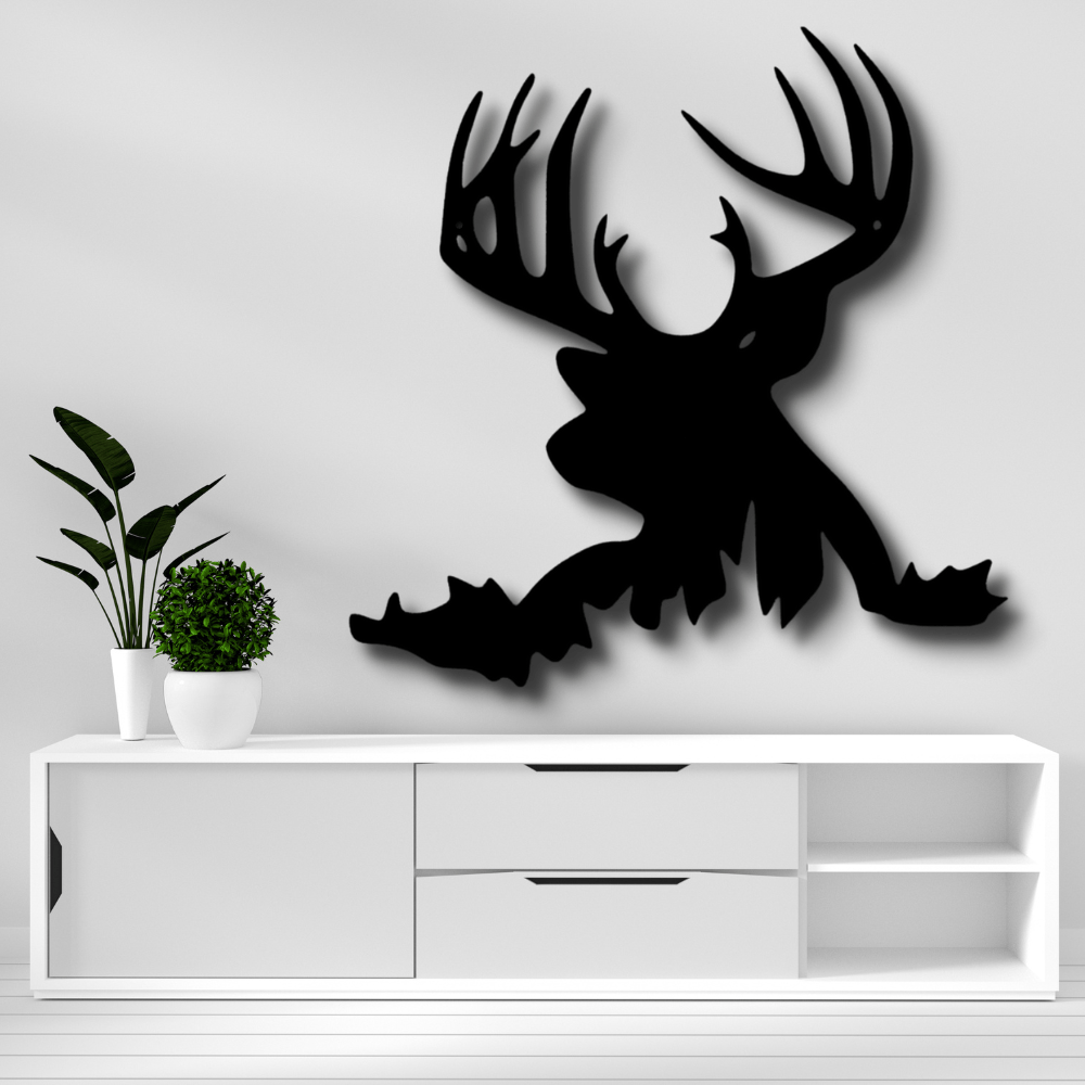 Deer Head Metal Wall Sign, Big Buck Metal Art Decor, Housewarming Gift, Cottage Wall Hanging, Indoor Outdoor Sign, Birthday Gift For Hunter Dad. - Family Gear Collections