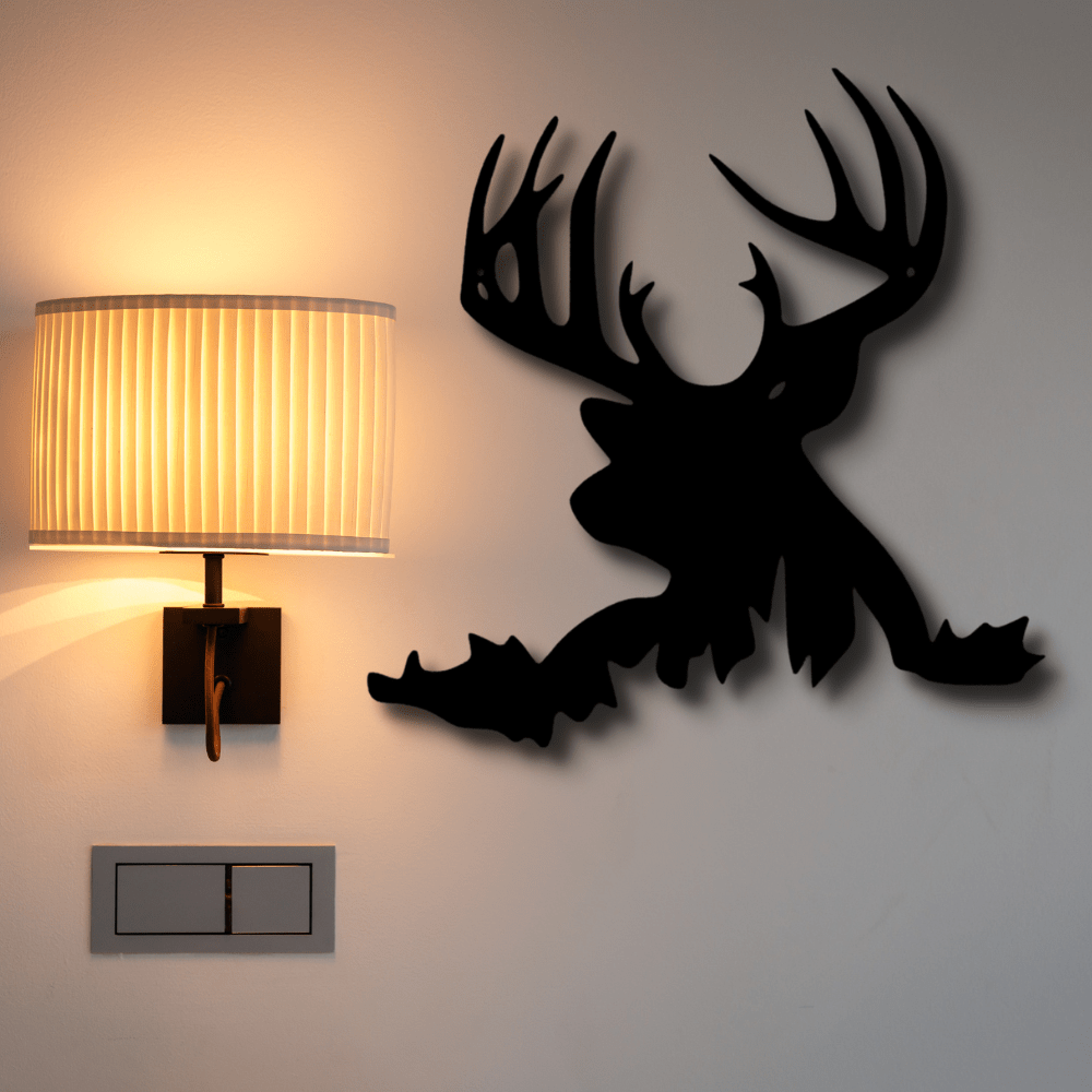 Deer Head Metal Wall Sign, Big Buck Metal Art Decor, Housewarming Gift, Cottage Wall Hanging, Indoor Outdoor Sign, Birthday Gift For Hunter Dad. - Family Gear Collections