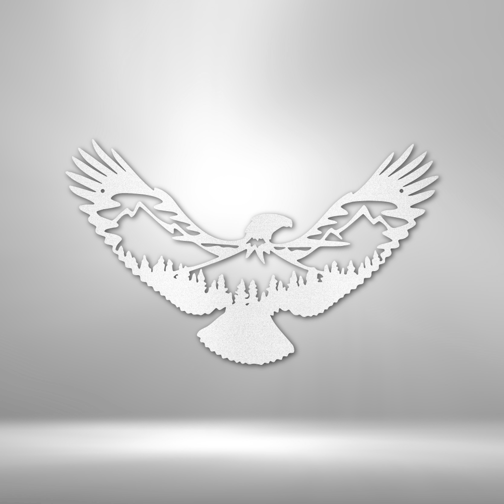 Eagle Scene Metal Sign, Flying Eagle Living Room Decoration, Indoor Wall Art Hanging, Housewarming Gift, Birthday Gift - Family Gear Collections