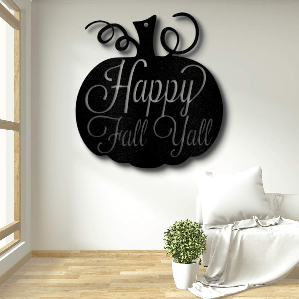Fall Pumpkin Metal Sign, Autumn Pumpkin Monogram, Happy Thanksgiving Gift, Indoor Outdoor Decor, Front Porch Hanging. - Family Gear Collections