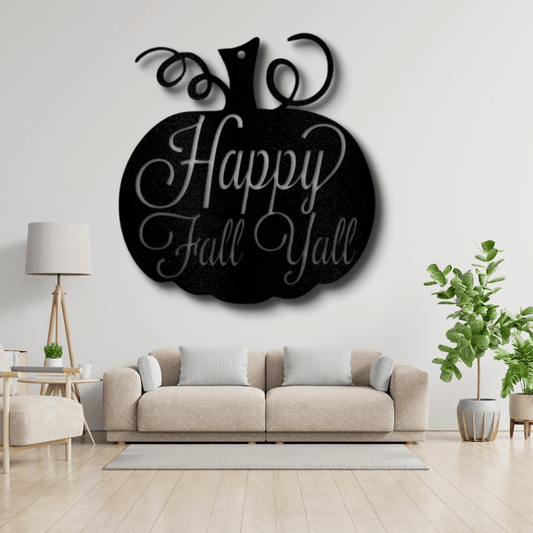 Fall Pumpkin Metal Sign, Autumn Pumpkin Monogram, Happy Thanksgiving Gift, Indoor Outdoor Decor, Front Porch Hanging. - Family Gear Collections