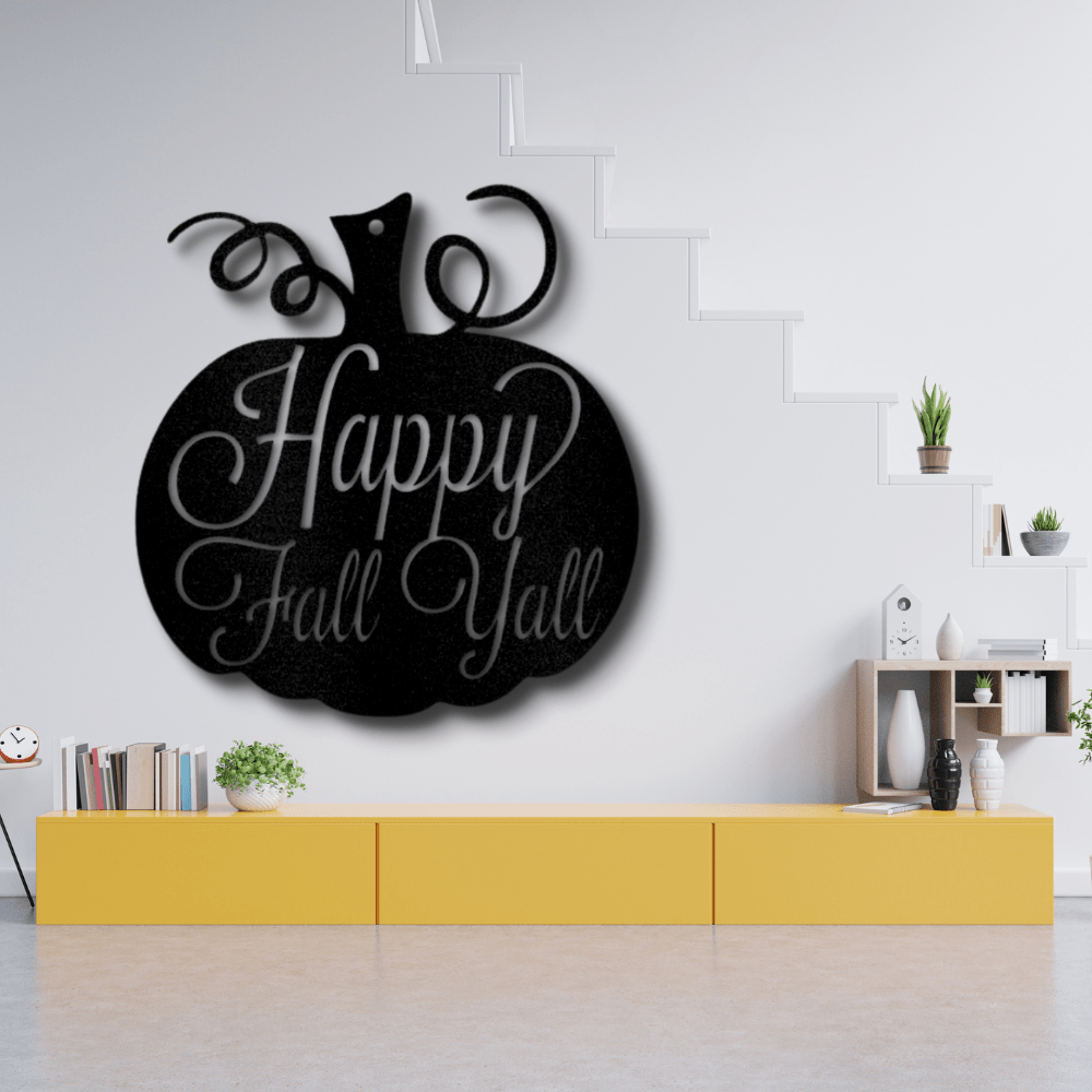 Fall Pumpkin Metal Sign, Autumn Pumpkin Monogram, Happy Thanksgiving Gift, Indoor Outdoor Decor, Front Porch Hanging. - Family Gear Collections