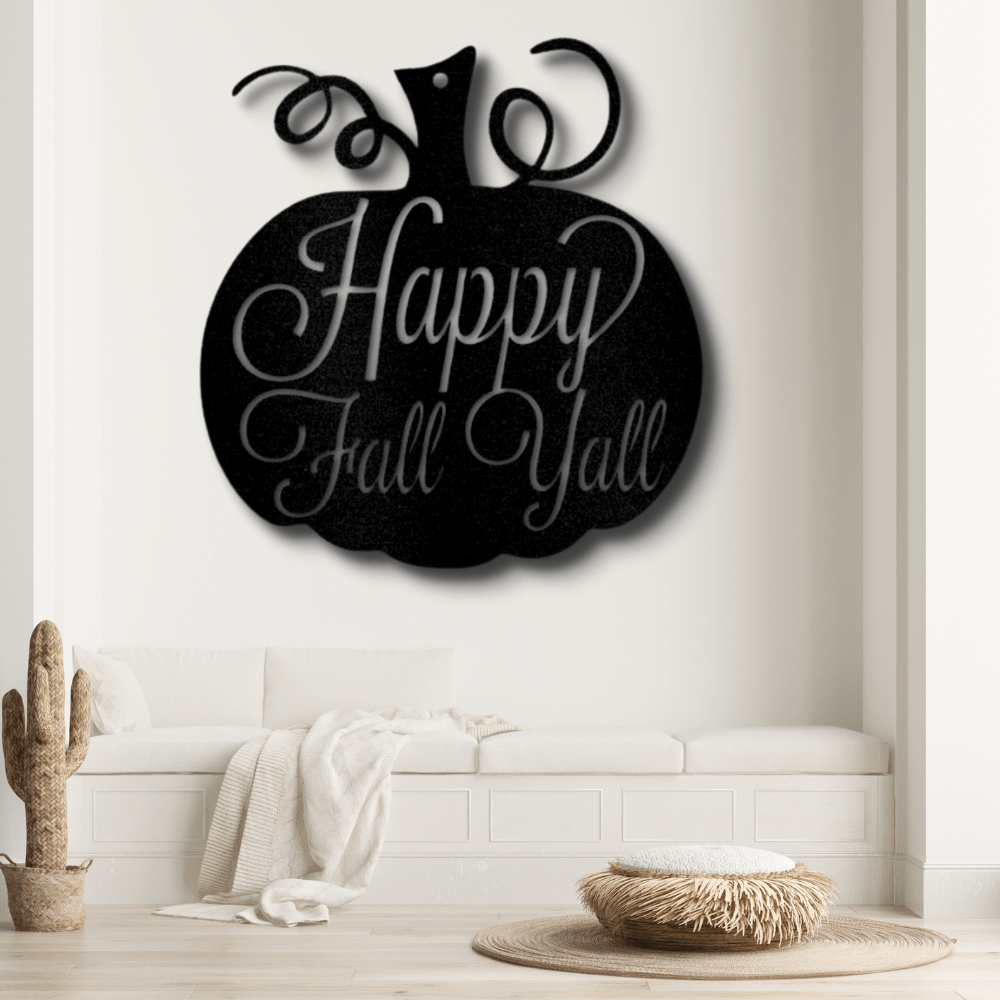 Fall Pumpkin Metal Sign, Autumn Pumpkin Monogram, Happy Thanksgiving Gift, Indoor Outdoor Decor, Front Porch Hanging. - Family Gear Collections