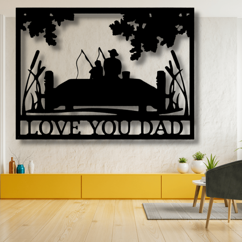 Fishing Buddies Metal Sign, Fishing Buddies Wall Art Hangings, Indoor Wall Decoration Gift For Him, Birthday Gift For Loving Dad, I Love You Dad - Family Gear Collections