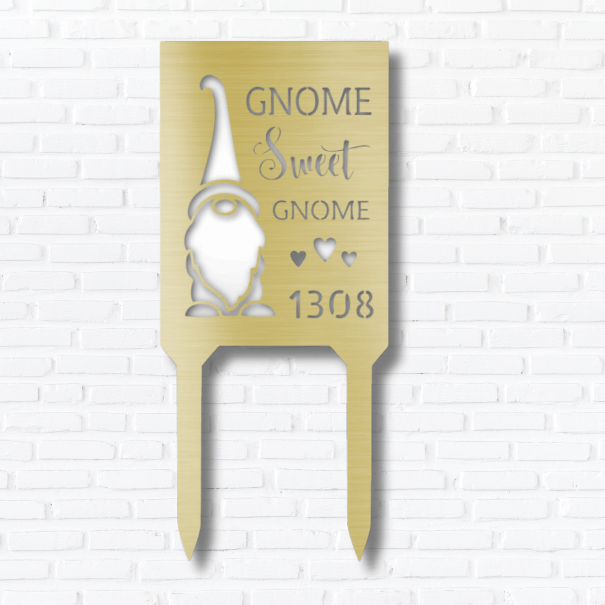 Gnome Home Sweet Gnome Steel Stake, Personalized Address Number Stake, Gnome Address Metal Stake, Gnome Address Metal Sign - Family Gear Collections