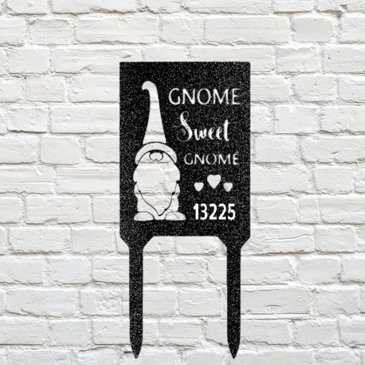 Gnome Home Sweet Gnome Steel Stake, Personalized Address Number Stake, Gnome Address Metal Stake, Gnome Address Metal Sign - Family Gear Collections