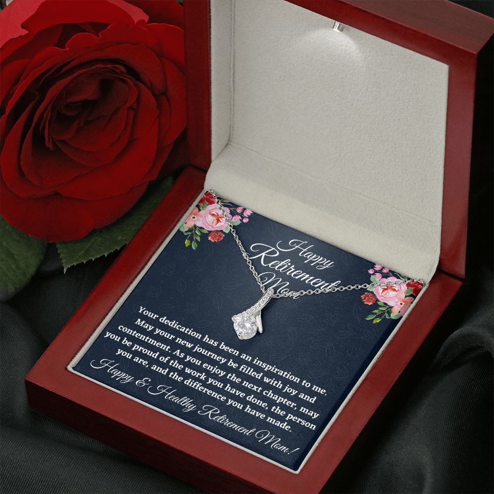 Happy Retirement Mom, Alluring Beauty Necklace, Best Retirement Gift, Christmas Gift, Happy Retirement Gift. - Family Gear Collections