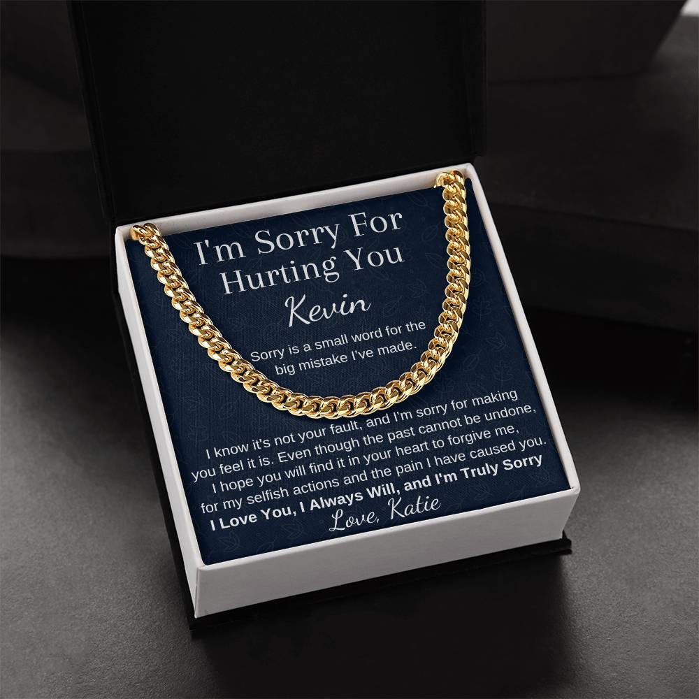I'm Sorry Gift For Boyfriend or Husband, Apology Gift, Cuban Chain Gift, Perfect Apology Gift - Family Gear Collections