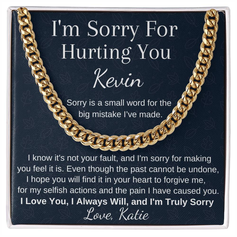 I'm Sorry Gift For Boyfriend or Husband, Apology Gift, Cuban Chain Gift, Perfect Apology Gift - Family Gear Collections