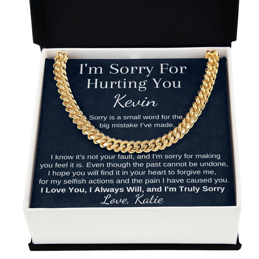 I'm Sorry Gift For Boyfriend or Husband, Apology Gift, Cuban Chain Gift, Perfect Apology Gift - Family Gear Collections