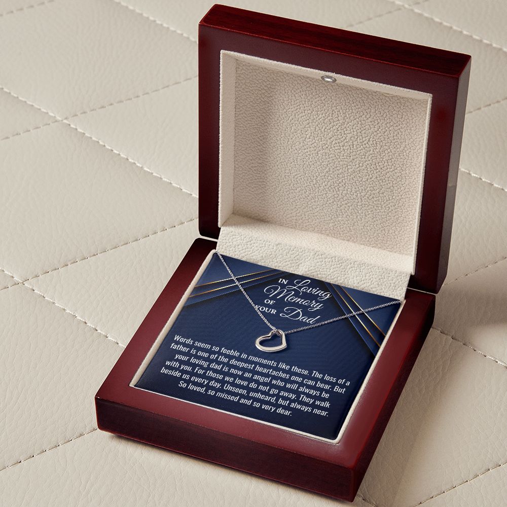 In Loving Memory Of Your Dad, Delicate Heart Necklace, Father Memorial Gift, Remembrance Necklace - Family Gear Collections