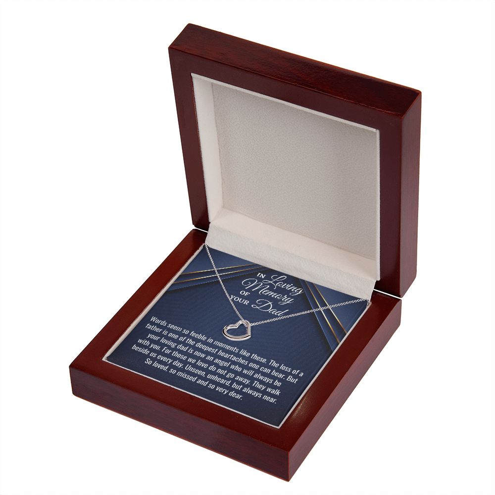 In Loving Memory Of Your Dad, Delicate Heart Necklace, Father Memorial Gift, Remembrance Necklace - Family Gear Collections