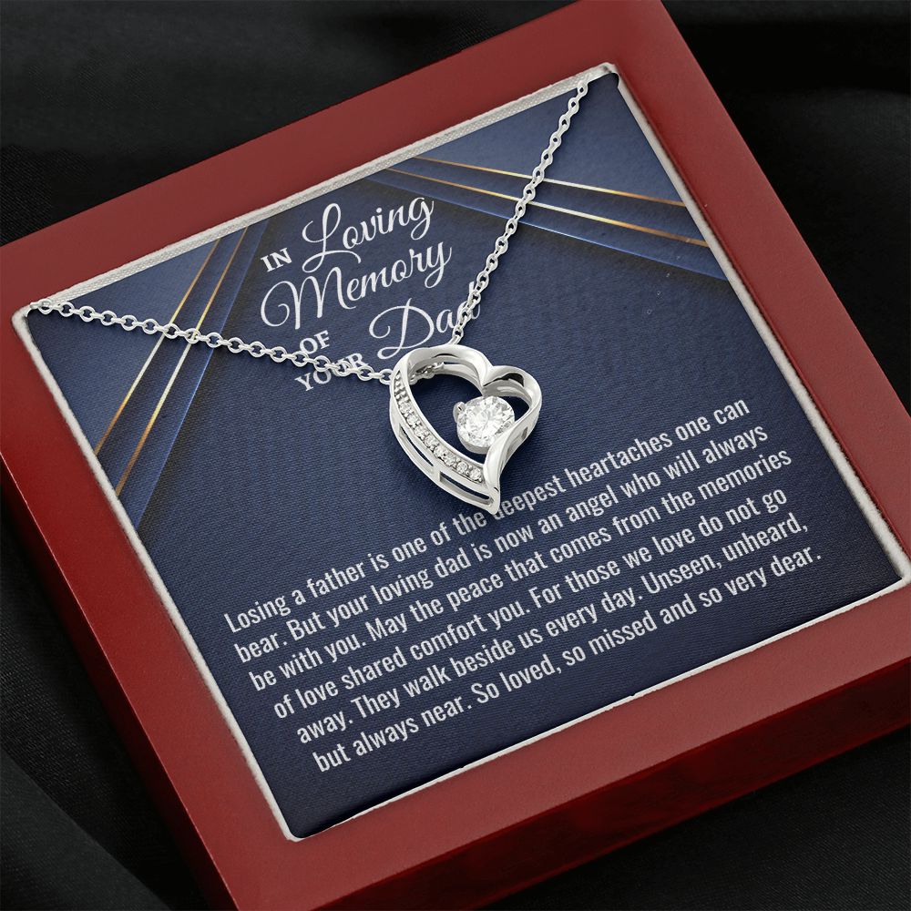 In Loving Memory Of Your Dad, Forever Heart Necklace, Loss Of Your Dad Gift, Memorial Gift Dad, In Memory Of Your Dad. - Family Gear Collections