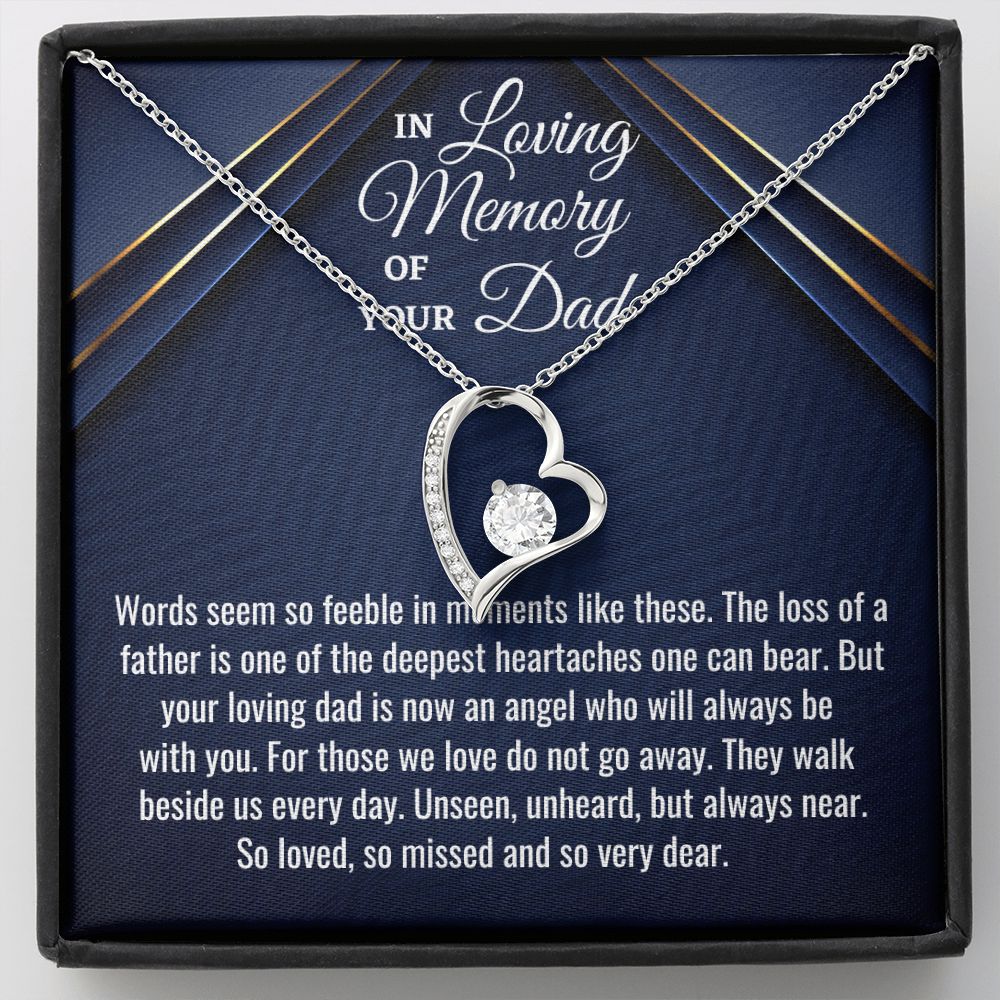 In Loving Memory Of Your Dad, Forever Love Necklace, Father Memorial Gift, Remembrance Necklace - Family Gear Collections