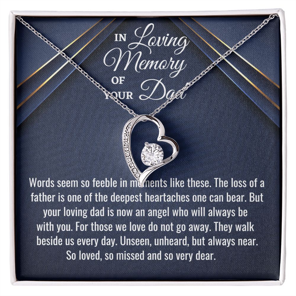 In Loving Memory Of Your Dad, Forever Love Necklace, Father Memorial Gift, Remembrance Necklace - Family Gear Collections