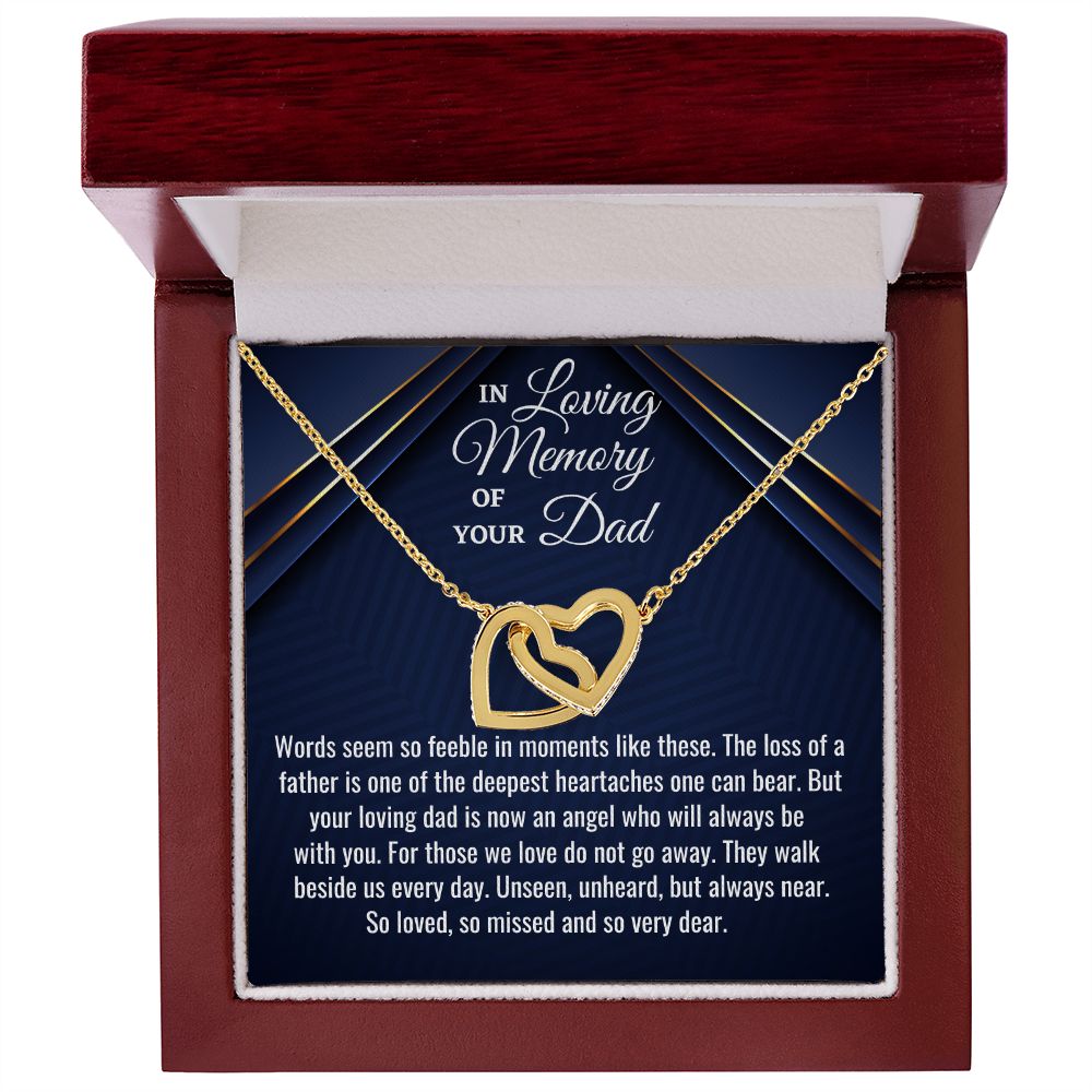 In Loving Memory Of Your Dad, Interlocking Hearts Necklace, Father Memorial Gift, Remembrance Necklace - Family Gear Collections