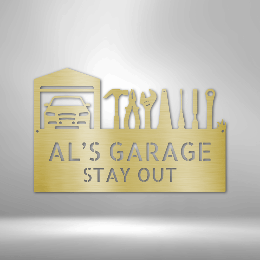 Master Of The Garage Monogram - Steel Sign - Family Gear Collections