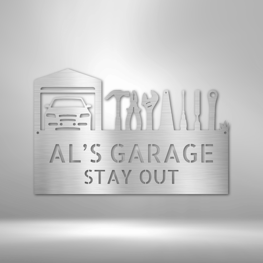 Master Of The Garage Monogram - Steel Sign - Family Gear Collections