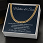 Mother & Son, Cuban Link Chain, Birthday Gift From Mom, Mom To Son Gift, Men Jewelry, I Love You Son. - Family Gear Collections