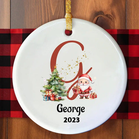 Name Initial Christmas Ornament - Family Gear Collections