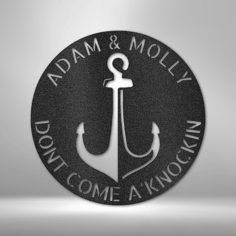 Personalized Anchor Metal Sign, Custom Anchor Door Hanging, Front Door Decor, Housewarming Gift For Him, Kids Room Door Hanging, Birthday Gift For Him - Family Gear Collections