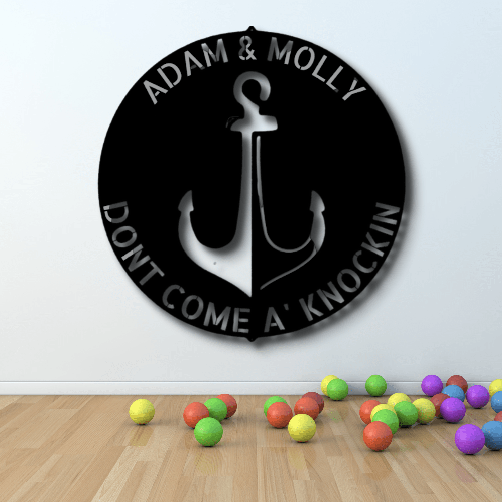 Personalized Anchor Metal Sign, Custom Anchor Door Hanging, Front Door Decor, Housewarming Gift For Him, Kids Room Door Hanging, Birthday Gift For Him - Family Gear Collections