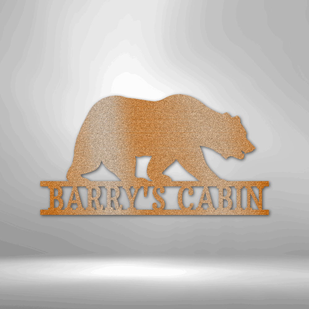 Personalized Bear Metal Sign, Custom Bear Wall Art Decoration, Housewarming Wall Decor, Indoor Wall Hangings, Cabin Wall Art Decor, Birthday Gift For Husband, - Family Gear Collections