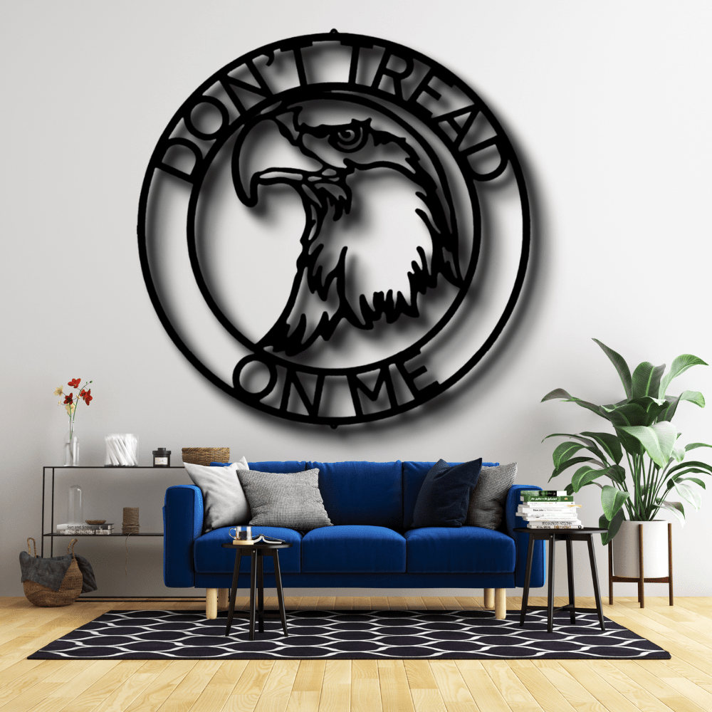 Personalized Eagle Head Ring metal sign, Housewarming Gift, Indoor Outdoor Wall Hanging, Metal Art Hanging, Birthday Gift For Dad, Cabin Wall Art, Custom Fathers Day Gift - Family Gear Collections