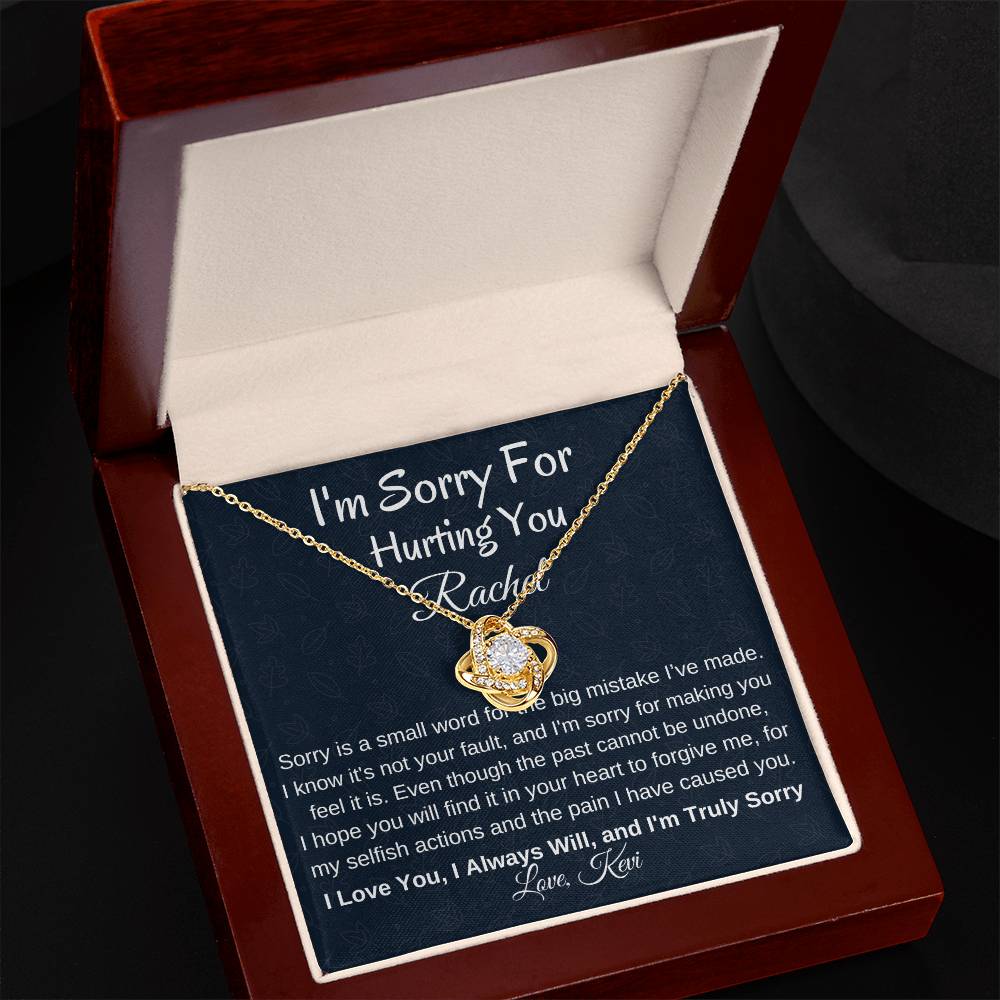 Personalized I'm Sorry For Hurting You Gift for Girlfriend or Wife, Love Knot Necklace - Family Gear Collections