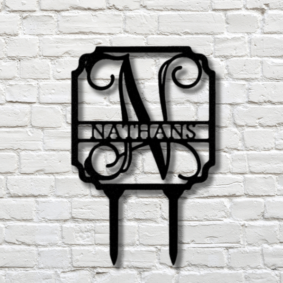 Personalized Vine Stake Metal Sign, Initial and Name Yard Sign, Garden Stake Sign, Gift For Mom or Wife, Christmas Gift, Last Name Metal Sign - Steel Sign - Family Gear Collections