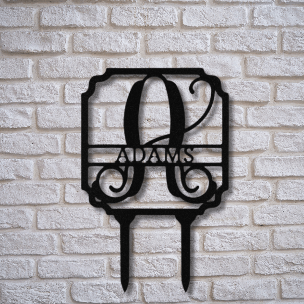 Personalized Vine Stake Metal Sign, Initial and Name Yard Sign, Garden Stake Sign, Gift For Mom or Wife, Christmas Gift, Last Name Metal Sign - Steel Sign - Family Gear Collections