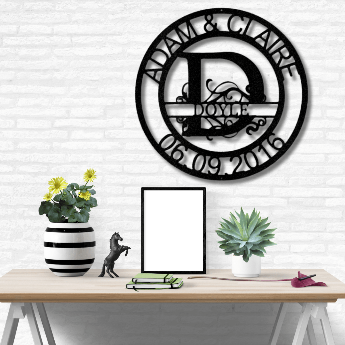 Split Letter Family Name Metal Wall Steel Sign, Personalized Metal Wall Decor, Large Metal Wall Sign, Wedding Gift For Coule, House Warming Gift - Family Gear Collections