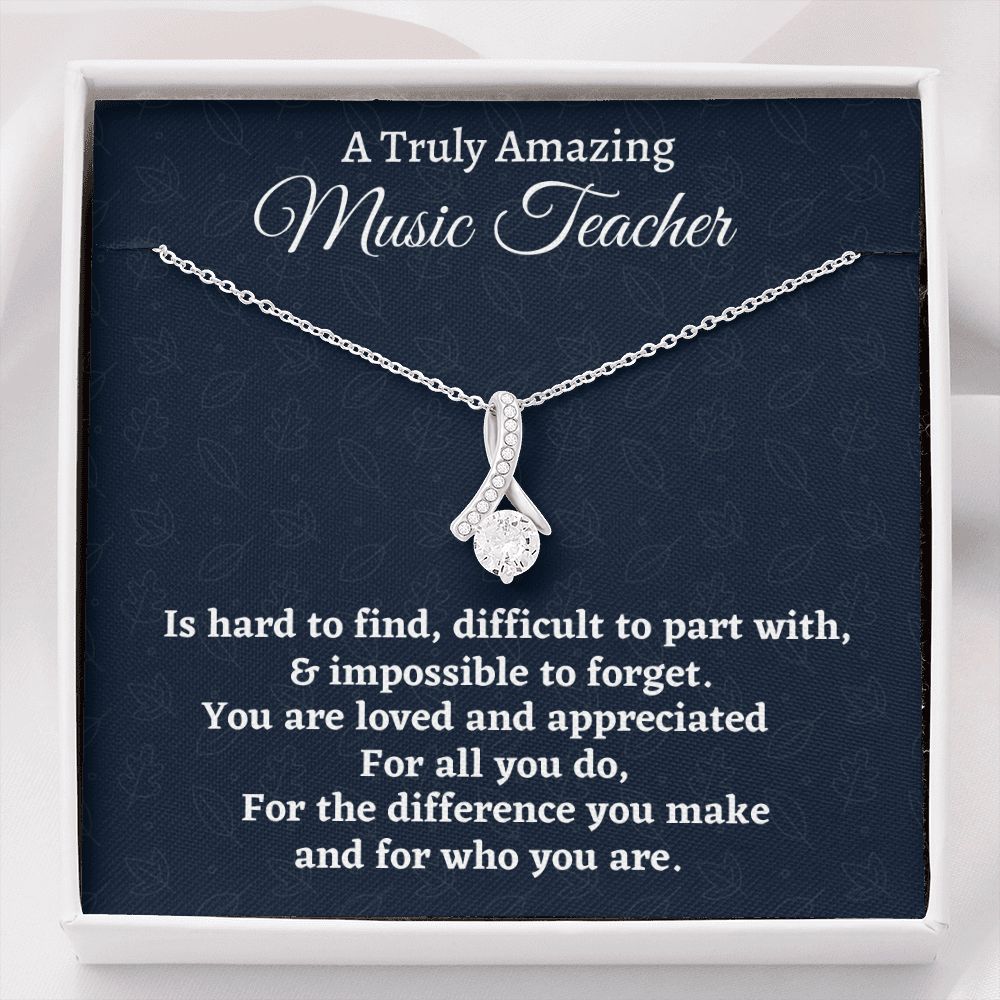 To A Truly Amazing Music Teacher, Alluring Beauty Necklace, Appreciation Gift For A Music Teacher, Jewelry Gift For Women, Farewell Gift - Family Gear Collections