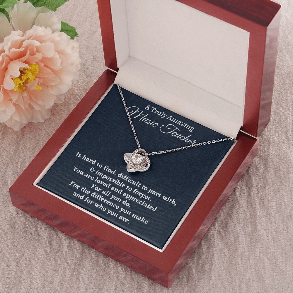To A Truly Amazing Music Teacher Gift, Appreciation Gift For Music Teacher, Love Knot Necklace , Jewelry Gift For Women, Farewell Gift - Family Gear Collections